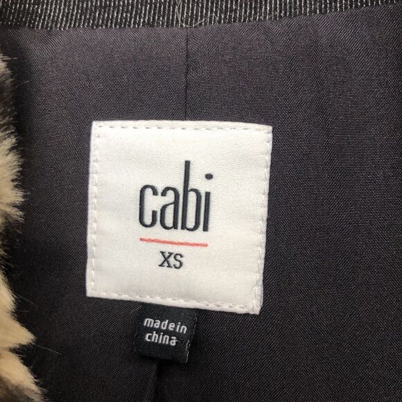 Cabi Josephine Coat XS Faux Fur Leopard Print Removable Cuffs Style 3727 - Picture 7 of 12